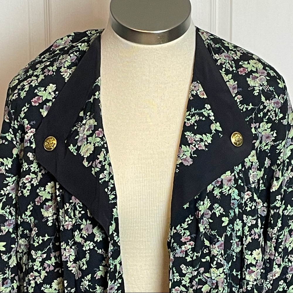 Open Front RETRO 90s Floral Jacket SIZE 16